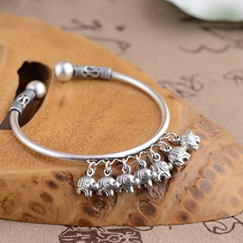 zhenfa Pulsera, S925 Plata Antigua bebé bebé Elefante Pulsera, gies e para Que Todo el Mundo lo Use, Elegante Caja de joyería, Cada Regalo Encantador Momento