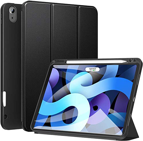 ZtotopCase Funda para Nuevo iPad Air 4 2020, Funda Protectora de Moda y Práctica con Portalápiz, Cover de TPU Ultrafina para iPad 4ta Generación 10,9 Pulgadas 2020, Negro