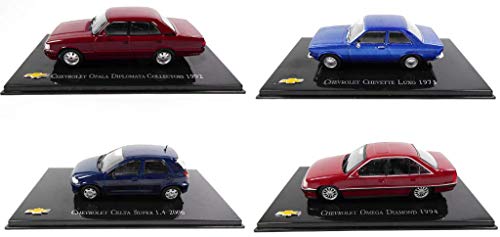 - Lote de 4 Coches 1/43 Chevrolet Compatible: Opala + Chevette + Omega + Celta (CH2 + 8 + 7 + 9)