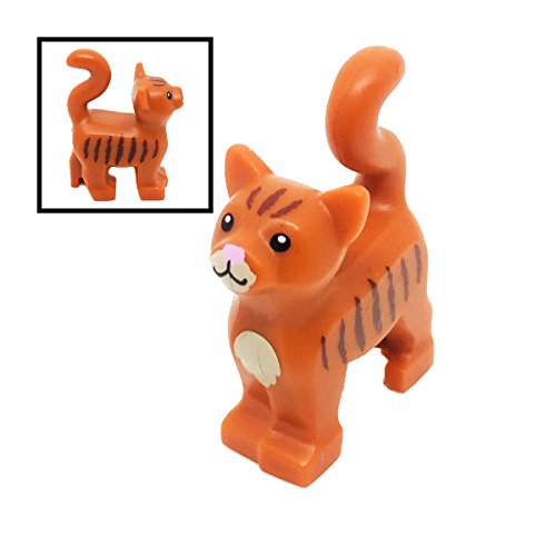 1 LEGO gato de color naranja oscuro