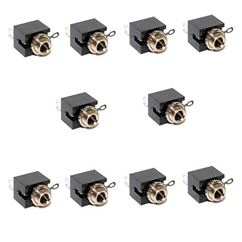 10 Unidades de Conector Jack Stereo Hembra de 3.5mm para Chasis Soldar