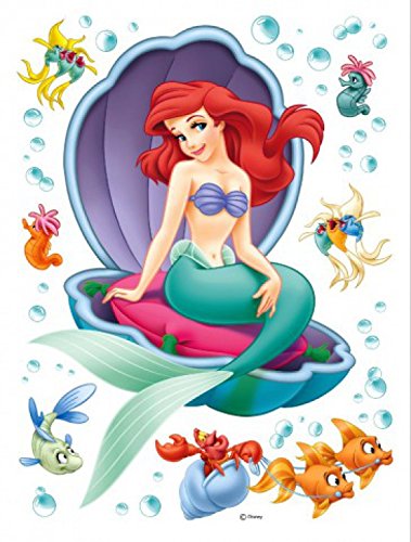 1art1 La Sirenita - Ariel, Walt Disney Pegatina para Pared (65 x 42cm)