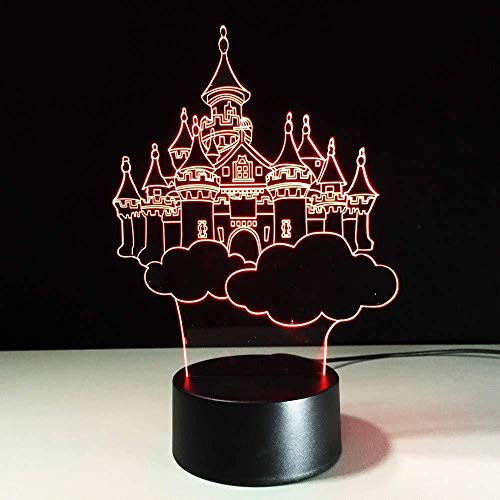 3D Illusion Night Light bluetooth smart Control 7&16M Color Mobile App Led Vision Novelty Fashion Fantasy Castle in The Sky Table Child Kid Bedroom Decor Friend Birthday