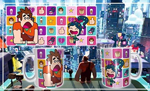 adaysusdetalles Rompe Ralph y Vanellope Taza Unidad Ceramica Desayuno Regalo