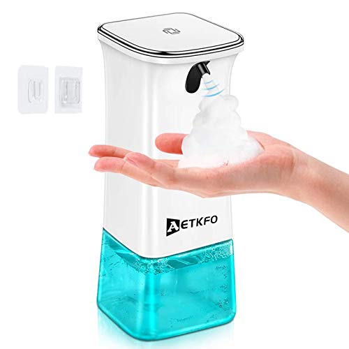 AETKFO Dispensador de Jabón Automático, Dosificador Cocina Dispensador Jabón Espuma Sensor Sin Contacto Infrarrojos Sensor de Movimiento Dosificador Jabon para Baño, Cocina, Oficina, Hotel, 280ml