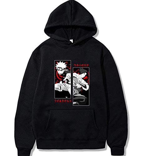 Anime Naruto Sudadera con Capucha Unisex Naruto Uzumaki Naruto Sudadera con Capucha Uchiha Sasuke Sudadera con Capucha Harajuku Hip Hop Sudadera con Capucha