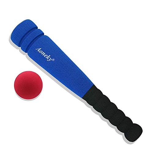 Aoneky Mini Set de Béisbol de Espuma para Niños - Bate y Pelota, Juguete de Beisbol para Entrenamiento Diversión, Juego Seguro Espuma Suave, Deportes al Aire Libre Exterior Interior (Azul)