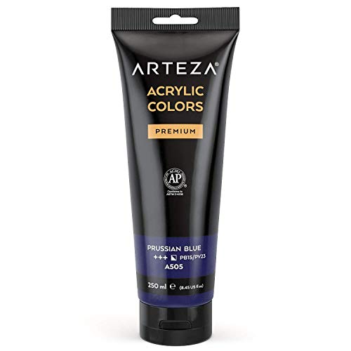 Arteza - Pintura acrílica (250 ml, color azul prusiano)