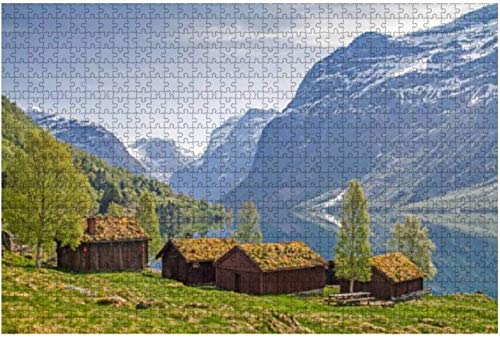 Asentamiento alpino en Lovatnet Rompecabezas de madera Rompecabezas educativos Regalo Rompecabezas creativos 75 * 50 cm 1000 Uds