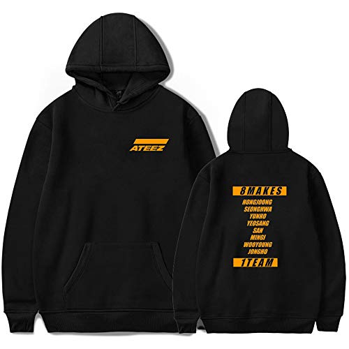 ATEEZ Sudaderas con Capucha Unisex KPOP ATEEZ Boys Hoodie Hong Joong Seong Hwa Yun Ho Yeo Sang San Min Gi Woo Young Jong Ho Fans Cheer Sudadera Chaqueta