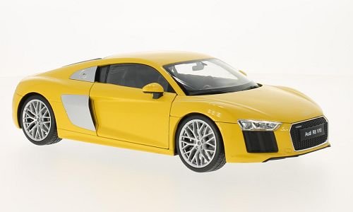 Audi R8 V10, amarillo, 2016, modelo de coche prefabricado, Welly 1:18, modelo exclusivamente de colección.
