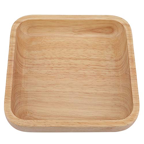 Bandeja para servir de madera, platos para servir de madera(18X18X4.5cm)