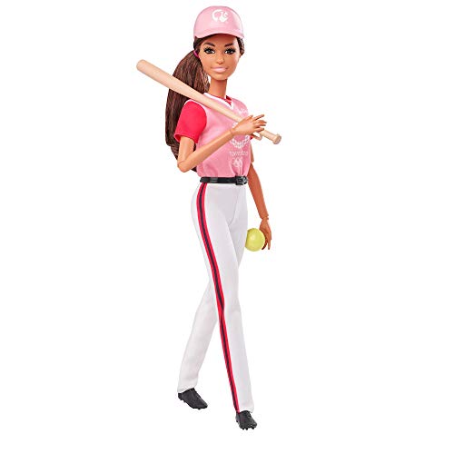 Barbie- Juegos Olímpicos Tokio 2020 muñeca jugadora de béisbol con uniforme y con accesorios, Multicolor (Mattel GJL77)