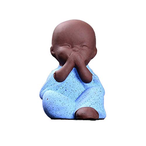 BHGJHKL Mini Estatua de pequeño Monje de Yoga Joven, mobiliario de cerámica, Sonrisa, pequeña Figura de Buda, Adornos de Tathagata, Regalos de decoración del hogar (Size : Style1)