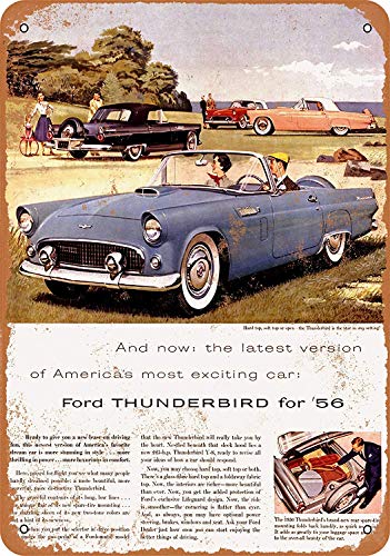 Bidesign - Cartel de Metal (40,6 x 30,5 cm), diseño de Ford Thunderbird 1956