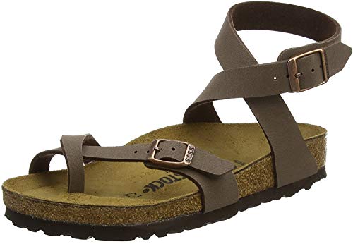 Birkenstock Yara Birko-Flor Nubuck, Sandalia con Pulsera para Mujer, Marrón (Mocca Mocca), 38 EU