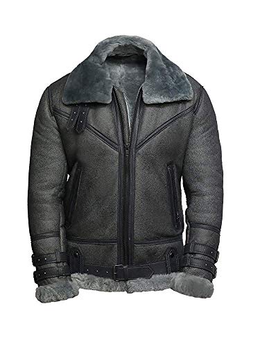 BRANDSLOCK Hombre Pilot Aviator B3 WWII Piel de oveja genuina Bomber Volador