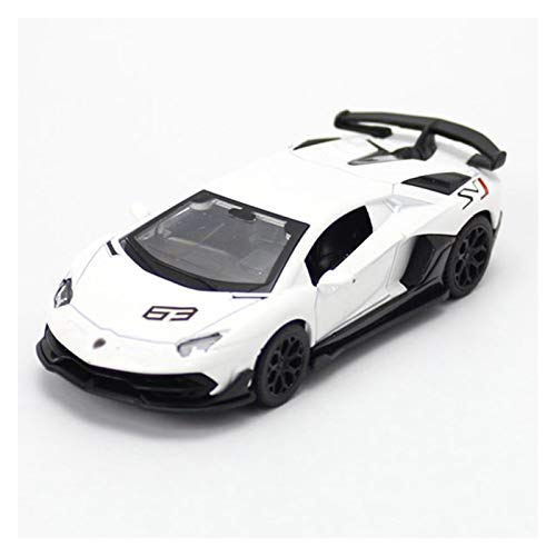 BWHM Modelo De Coche Famoso 1:43 2018 Aventador SVJ 63 Supercar Modelo de Coche de Metal de la aleación 1/43 Diecast vehículos de Juguete de Regalo Colección Juguetes for niños (Color : White)