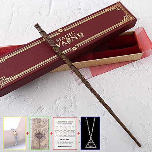 C-Y Harry Potter, Hermione, Sirius, Dumbledore, Narcissa Wand con Caja de Cinta Tapa Dura Cane de la Serie de 14"Harry Potter Varita mágica de los Accesorios de Halloween y de Navidad,Hermione