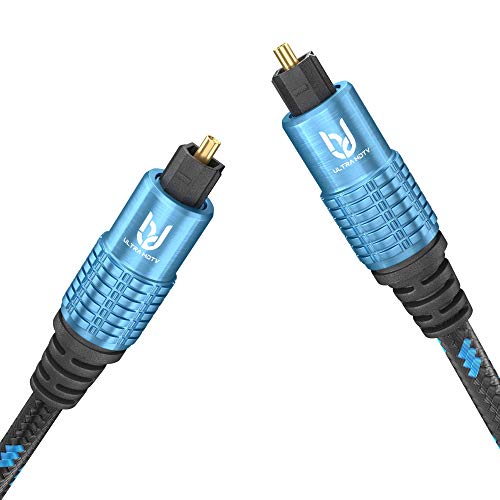 Cable Óptico Digital de Audio Toslink de Ultra HDTV | Cable de Fibra Óptica Trenzada de Nylon | Conectores Chapados en Oro | para TV, PC, Home Cinema, Consola, Xbox, Reproductores DVD/BLU-Ray | 15 m