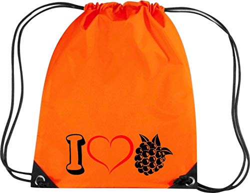 Camiseta stown Premium gymsac Frutas I Love Color Morado, naranja