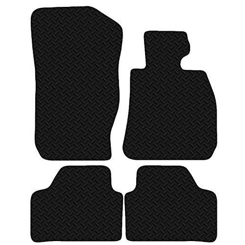 Carsio CUT-1544 Alfombrillas de Goma Negra a Medida para BMW X1 2010-2015 (E84) 3 mm Juego de 4 Piezas