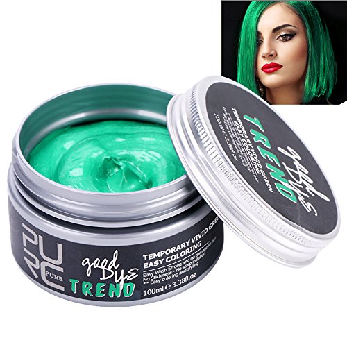 Cera para el Cabello del Peinado temporal Color del cabello Crema Para Colorante Pelo, Hidratante Saludable(verde)