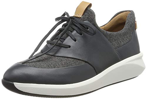 Clarks Un Rio Lace, Zapatillas, Gris (Dark Grey Dark Grey), 39.5 EU