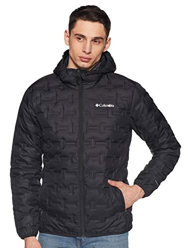 Columbia Delta Ridge, Chaqueta de plumas con capucha, Hombre, Negro (Black), Talla XL