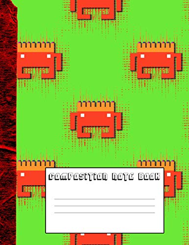 Composition notebook: 8-bit art, computer glitch, pixel, college ruled large (8.5 x 11") school notebook for gamers, boys, girls, computer geeks and retro game fans , back to school,