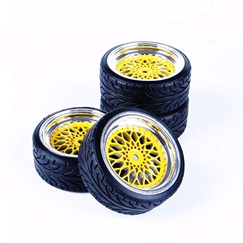 Conveniente neumático de coche Rc, 1/10 Neumáticos coche plano de deriva del neumático y 12 mm Hex borde de la rueda for HSP HPI HH0232 01:10 Model en el camino RC 12 mm Hex accesorios para modelo de