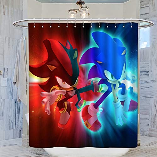 Cortinas de ducha impermeables lavables Shadow Sonic The Hedgehog Keep Warm Cortina de ducha 183 x 183 cm