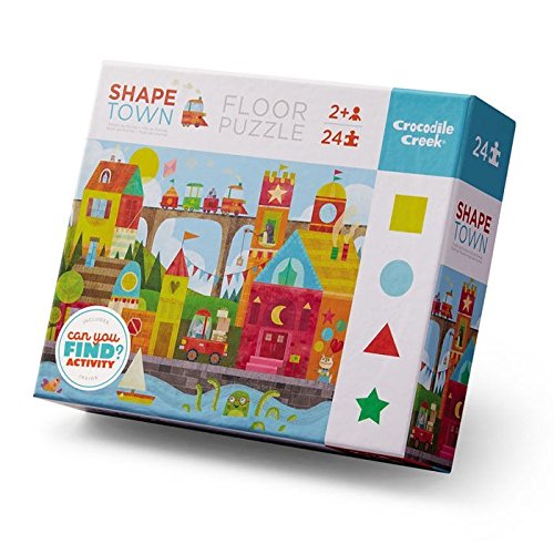 Crocodile Creek- Shape Town, Early Learning Puzzle de Aprendizaje, Color Azul/Rojo/Amarillo/Verde, 1 EA (4185-1)