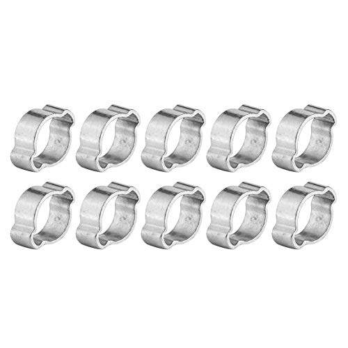 Delaman Abrazadera de Manguera de 2 Orejas - Acero Inoxidable Galvanizado for Tubo de Tubería de Gasolina de Combustible 5-23 mm 10PCS 8Tipos (tamaño : 9-11mm)