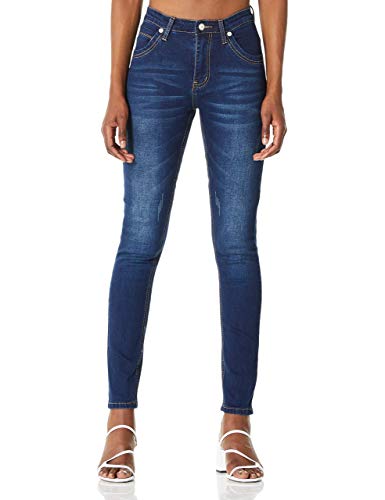 Demon&Hunter 608 Skinny Series Mujer Pantalones Vaqueros Pitillos Jeans DH8058(30)