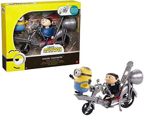 DESPICABLE ME Me-Minions Figuras traviesas y revoltosas, GRU/Bike, 10 cm (Mattel GMF15)