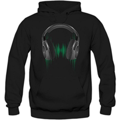 DJ #2 Hoody | DJ # 2 | Auriculares | de la música del | Disc Jockey | Hombres | Sudadera con Capucha, Couleur:Schwarz (Black F421);Taille:Medium