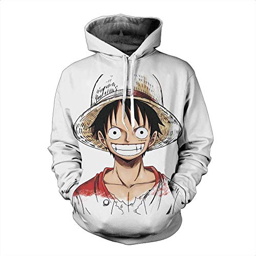 douzxc Sudadera con Capucha Anime Serie One Piece Luffy, Color Original, L