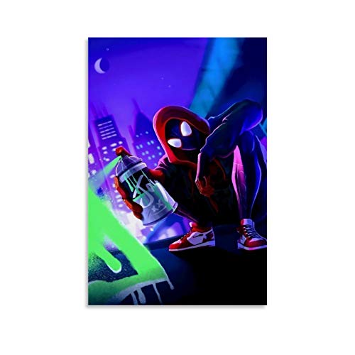 DRAGON VINES Película animada Spider-Man Into The Spider-Verse Miles Morales Sudadera Graffiti Cool Modern Contemporary Paintings Abstracto Minimalista Paisaje Pared Art Prints 50 x 75 cm