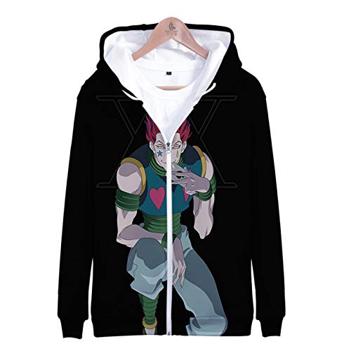 DZTYLDMI Cárdigan con Cremallera Top Sudadera Infantil 3D Impresión 3D HD Hunter Hisoka Sudadera con Capucha Unisex Ropa Personalizable S