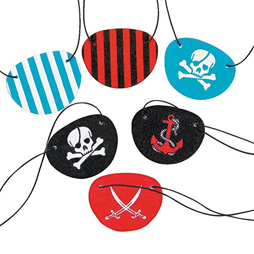 Elfen und Zwerge 6 parches de fieltro multicolor pirata para fiestas de cumpleaños infantiles, diseño pirata