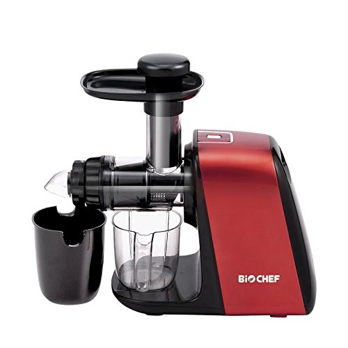 Extractor de zumos BioChef Axis Compact Cold Press Juicer – Licuadora en frío con Regulador de pulpa y BPA Free. 3 Años de Garantía. (Rojo)