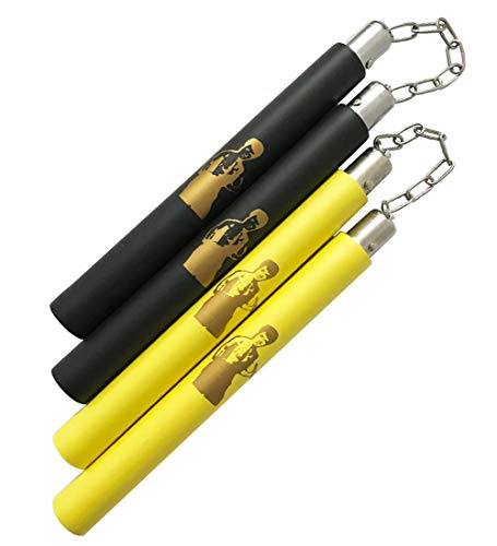 Fayscingo 2 Pack Artes Marciales Nunchucks de Espuma Práctica de Seguridad Entrenamiento Nunchaku, Bruce Lee