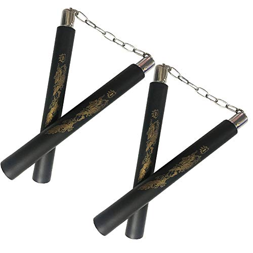 Fayscingo 2 Pack Nunchakus de Espuma Práctica de Seguridad Acolchado Nunchaku Artes Marciales Nunchucks para Niños Principiantes