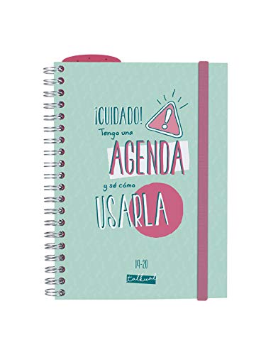 Finocam - Agenda 2019-2020 semana vista apaisada formato pequeño (120x169 mm) español Talkual Turquesa