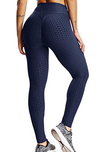 FITTOO Leggings Push Up Mujer Mallas Pantalones Deportivos Alta Cintura Elásticos Yoga Fitness  Azul S