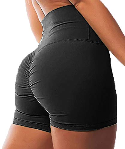 FITTOO Pantalones Cortos Leggings Mujer Mallas Yoga Alta Cintura Elásticos Transpirables #1 Negro M