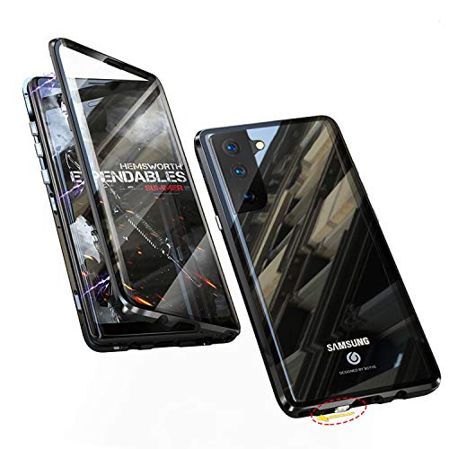 Funda para Samsung Galaxy S21 Plus 5G Magnética Carcasa[con Cerradura de Seguridad],360 Grados Transparente Case Protector[Vidrio Templado Case][Marco Metal] Ultra-Delgado Anti-choques Estuche,Negro