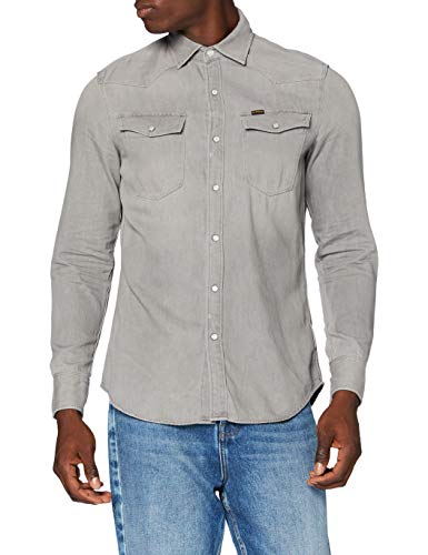 G-STAR RAW 3301 Slim Camisa, Gris Polvo Descolorido B497-B793, X-Small para Hombre