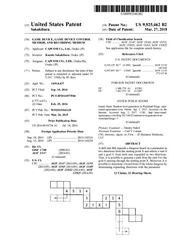 Game device, game device control method, and recording medium: United States Patent 9925462 (English Edition)